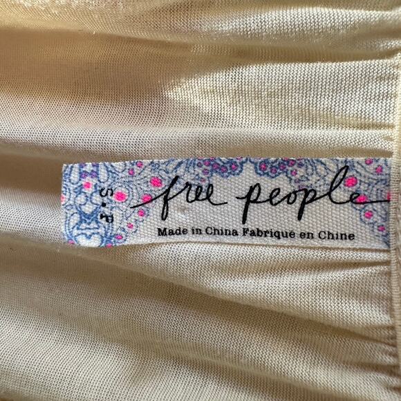 Free People Beaded Embellished Shoulder Oversized Top Scoop Neck SMALL - Picture 10 of 12